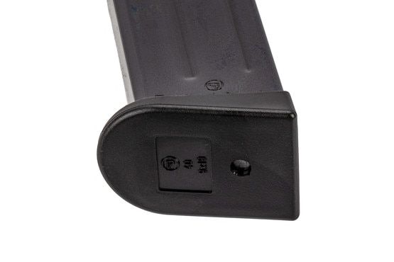 CZ USA full cap 20-round 9mm magazine for CZ75 TS or Czechmate handguns with polymer base plate.